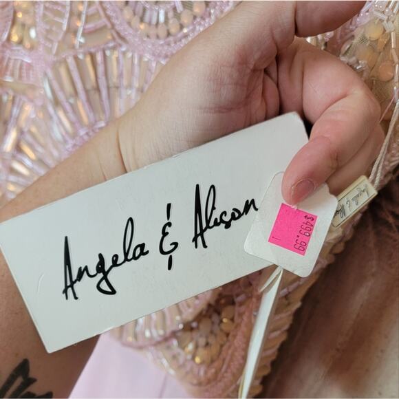 NWT Angela & Alison Blush Pink Gown, Style # 51086, Sz 6 - Picture 5 of 9
